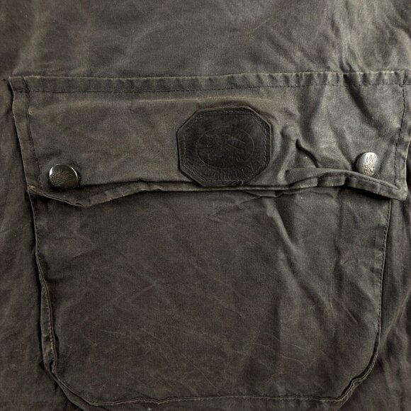 Burberry Cotton Cupra Waxed Jacket Full Zip Cargo Pockets England M/L Collared - Picture 8 of 16
